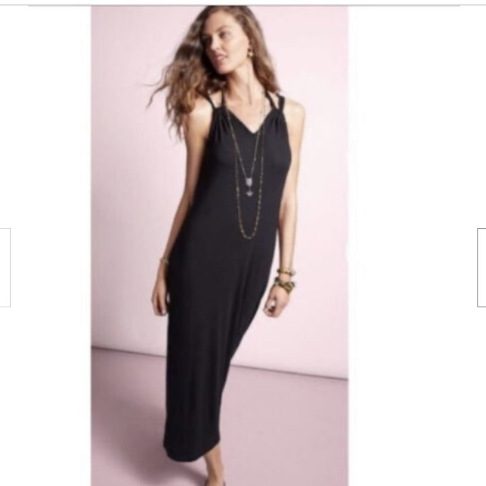 Cabi Bow Halter Maxi Dress Black